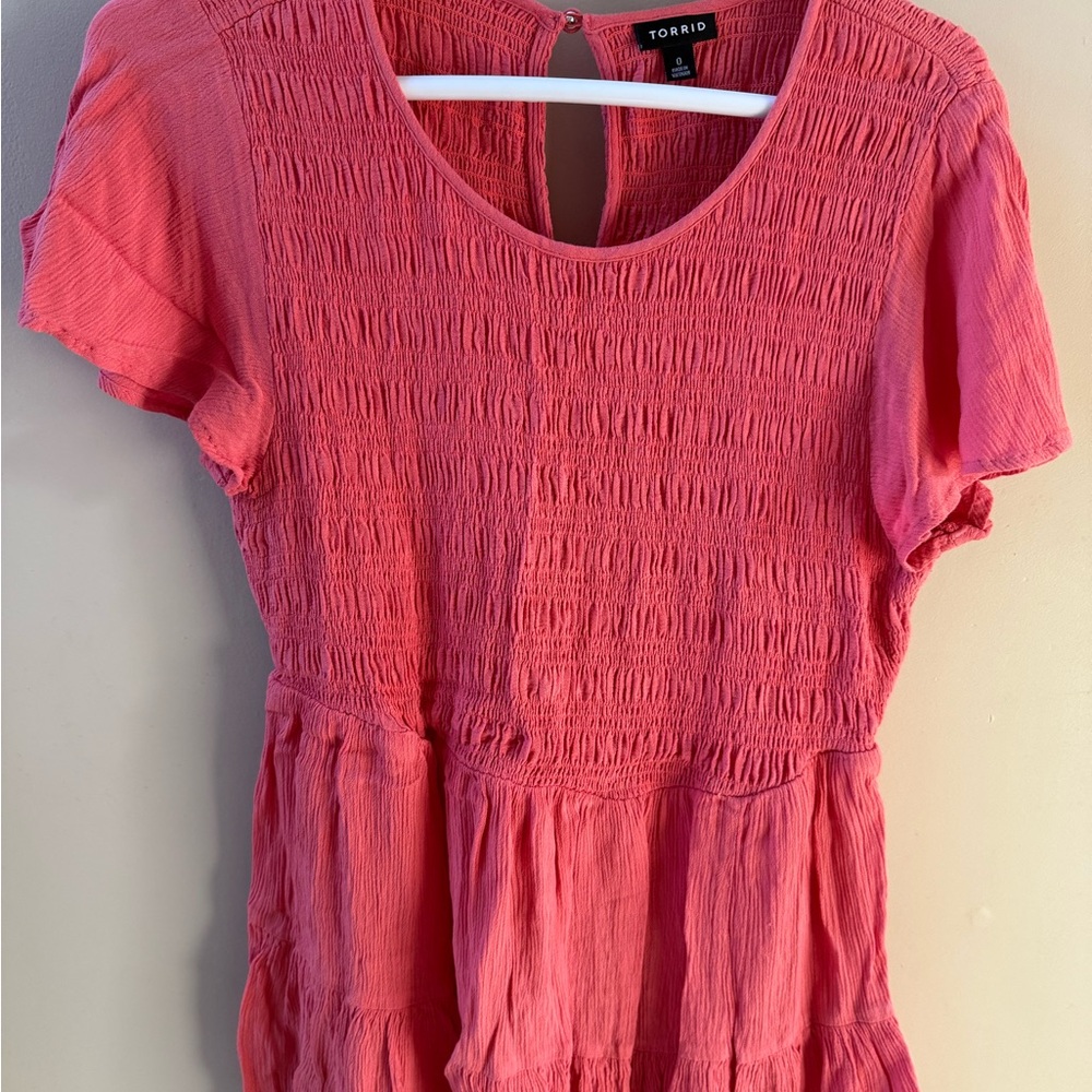 Torrid Pink size 0 Smocked Top